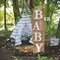 RUBFAC Baby Boxes with Letters for Baby Shower, 4pcs Rustic Farmhouse Style Boho Balloon Boxes with Burlap Grain for Birthday Gender Reveal Decoration Backdrop Photo Props